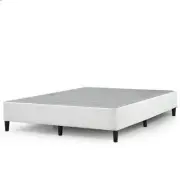 Zinus Single Bed Frame Mattress Base Fabric White Ensemble