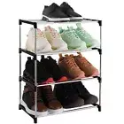 4-Tier Stackable Small Shoe Rack, Lightweight Shoe Shelf Storage