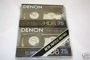 Denon HD8-75 Two Pack Metal Particle High Bias Casssette Tapes Made in Japan