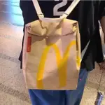 台灣實拍麥當勞包包 麥當勞背包 麥當勞包 麥當勞書包 紙袋背包 M家 女雙肩包大容量包包 學生上課休閒包