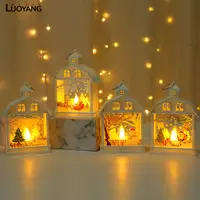 在飛比找蝦皮商城優惠-洛陽牡丹 耶誕裝飾擺件創意房子風燈led手提小夜燈氛圍燈櫥窗