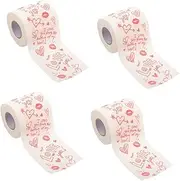 Baluue Rolls Toilet Paper Party Tissue Decorative Paper for Bathroom Love Toilet Brown Towels for Dispenser