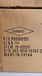 SOUNDBOKS P/N. 062-0010-10307-EP-001010; WOOFER, C No. 47; ITEM:15-00-080 NEW