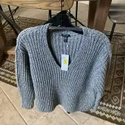 NWT Eileen Fisher Moon Organic Cotton/Wool/Alpaca V-Neck Box-Top Size S/P $298
