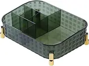 Makeup Organiser Countertop Makeup Storage Wide Opening Skincare Organizers Compartmentalized Make Up Organiser Cosmetic Dressing Table Organiser for Women Girls Dark Green