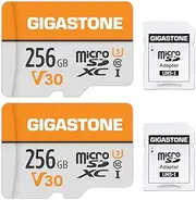 [Gigastone] 256GB 2-Pack Micro SD Card, 4K UHD Video, Surveillance Security Cam Action Camera Drone Professional, 100MB/s Micro SDXC UHS-I A1 Class 10