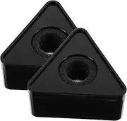 GALPADA 2Pcs Triangle Shaped Microphone Logo Flag Portable Abs Injection Molding Design for Interview Ktv for Engraving Printing Black