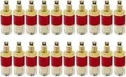 CCWUTQF 20Pcs/Set 4MM Binding Post Brass Gold Plated HiFi Terminals Binding Banana Plug Connector Speaker Amplifier Red+Black(20 Red)