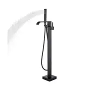 Freestanding Bathtub Faucet Matte Black Floor Mounted Tub Filler with Hand Sh...