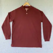 RM Williams Rugby Mens Size 2XL XXL Maroon Polo Shirt Long Sleeve Jumper Kaniva
