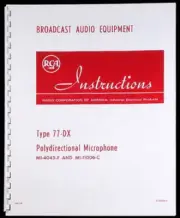RCA 77-DX Ribbon Microphone Mike Mic Manual for version F and C