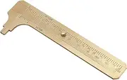 Tunghey Handy Sliding Gauge Brass Vernier Caliper Ruler Measuring Tool Double Scales mm/inch Mini Brass Pocket Ruler 80mm 100mm Optional (100mm) (1)