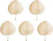 Binxind 60Pcs Pure Handmade DIY Heart Shaped Bamboo Woven Fan Summer Cooling Fan Chinese Style Hand Fan Hand Fans Wedding Items