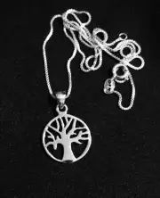 Sterling silver Tree of Life pendant 18" Silver necklace TR-123 NEW GIFT BOXED
