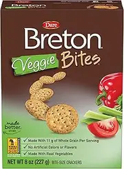 Dare Breton Minis Crackers, Garden Vegetable, 8-Ounce Packages (Pack of 12)