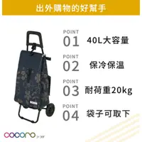 在飛比找蝦皮商城精選優惠-日本 COCORO 藍色花葉  保冷購物車/菜籃車  大容量