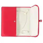 Velvet Jewelry Set Box Ring Earring Big Necklace Storage Case (Red)