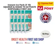 10 INSTANT ICE PACKS 80g Squeeze & Shake FIRST AID Sport Injury Pain Sprain