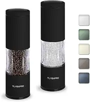 Salt and Pepper Grinder Set with Adjustable Coarseness | Manual Pepper Mill Grinder with Refillable Design | Ceramic Core | Kitchen Essential (2 Packs, Black)