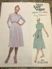VOGUE AMERICAN DESIGNER #1817 - JERRY SILVERMAN - LADIES DRESS PATTERN 8 FF