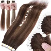 Traceless Tape In 100% Human Remy Hair Extensions Tape On Skin Wefts Balayage