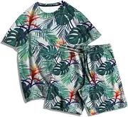 [DSAoTeng] Men's Plant Weed 3D Printed T-Shirt + Shorts Set Summer Tracksuit Set Casual Short Sleeved Tops Set Quick Dry Two Piece Set