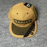 Ariat SnapBack Hat Brown Gold Logo Adjustable Cap Western Outdoor Style NWT