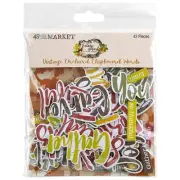 49 And Market Chipboard Set - Vintage Orchard Words