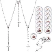 12 PCS Guardian Baby Angel White Bead Scented Rosaries For Baptism Gifts Girls Boys,Rosaries In Bulk For First Communion Party Favors Guests,Rosarios Catolicos 12 Pack Para Recuerdos De Bautizo