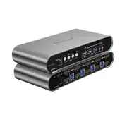 4 Computers 2 HDMI Monitor Automatic KVM Switch 8K@60Hz, Hotkey Switching, ED...