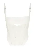 Dion Lee Lace-panelled Stretch-cotton Corset top - Ivory - 6 6