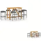 Garden Bar Set Patio Seat Table 5/7 Piece with Cushions Multi Colours vidaXL