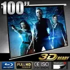100-150" Electric Motorised TV Cinema HD Projector Screen with Remote Control