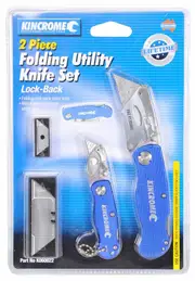 Kincrome K060022 - Folding Utility Knife Set 2 Piece Lock-Back