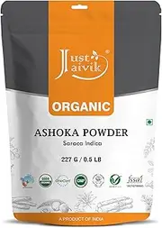 100% Organic Ashoka Bark Powder (Saraca Indica) 1/2 LB, 08 oz, 227g USDA Certified Organic- Biodegradable Resealable Zip Lock Pouch