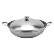 Pan with Lid Stainless Cover Alcohol Stove Deep Frying Cooking Pot