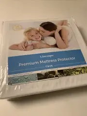 Linenspa Premium Smooth Fabric Mattress Protector - 100% Waterproof - Twin