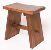 Solid Wood Accent Stool 18" Teak Shower Bench Rustic Garden Seating Chair for in