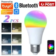 2PCS Tuya E27 Smart Light LED Bulb RGB Globe Lamp Bluetooth Control Alexa Google