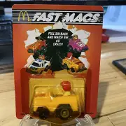 Vintage 1985 McDonalds Fast Macs Ronald McDonald Pull Back Racer Toy Car