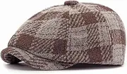 [BUDUBIBI] Newsboy Cap for Men Women, Classic Wool Blend Adjustable Flat Hat 8 Panel Gatsby Driving Ivy Cabbie Cap(55-60cm)