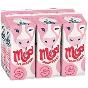 Devondale UHT Moo Strawberry Milk 200mL 6 Pack