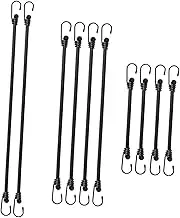 Abbraccia 10 Pack Bungee Cords with Hooks for Luggage and Garden Use