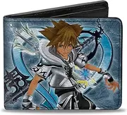 [Buckle-Down] Men's Kingdom Hearts II Final Form Sora Pose/Logo/Keyblades Blues, Multicolor, Standard Size