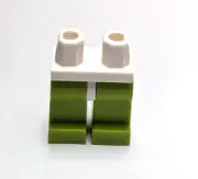 Lego - Minifigure Legs - White Belt, Lime Green