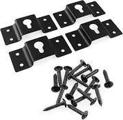 DGZZI Hanging Speaker Bracket 4PCS Wall Mount Iron Hook Hanger Plate Connector with Mounting Screws for Surround Sound Box Audio Speaker