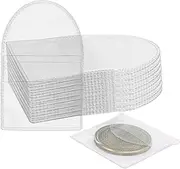 80 Pcs Single Pocket Coin Sleeves - Plastic Holders for Collectors, Clear Small Protectors for Coins, Jewelry, Small Item Storage (2 Inches)