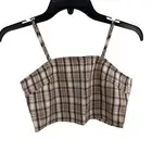 Daisy Street Preppy Plaid Crop Tank Top Size Small New