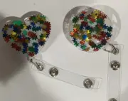 id badge holder retractable Autism Puzzle Pieces.
