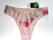 VOLCOM Women S Pink Tie Dye CIRCLE BACK SKIMPY Surf Swim Beach Bikini Bottom New